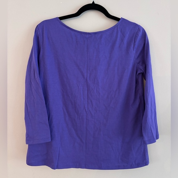 Prada Tops - Prada Lavender Long-Sleeve Scoop Neck Top, Button Back, Size Small, 100% cotton